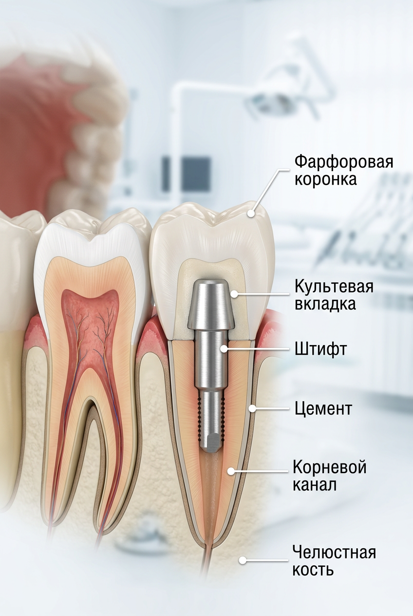 Штифт в зубе — что это и когда он необходим
